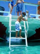 stingray city cayman Buccaneer tour ladder